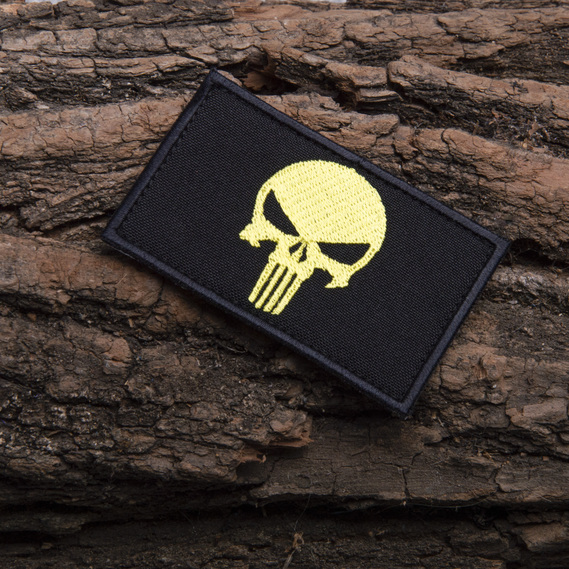 Set of chevrons 2 pcs with Velcro PUNISHER yellow skull 5x8 cm, фото 8 Set of chevrons 2 pcs with Velcro PUNISHER yellow skull 5x8 cm, фото 8