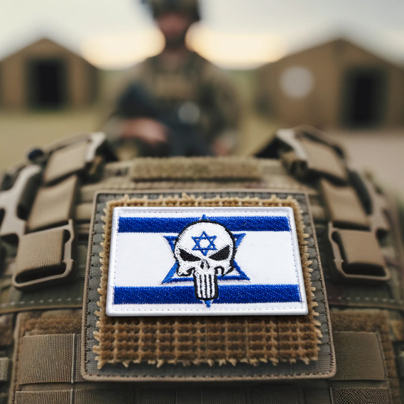 Набір шевронів 2 шт з липучкою PUNISHER Череп Каратель Прапор Ізраїлю, вишитий патч 5х8 см, фото 5 Набір шевронів 2 шт з липучкою PUNISHER Череп Каратель Прапор Ізраїлю, вишитий патч 5х8 см, фото 5