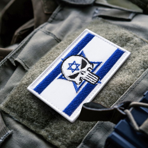 Набір шевронів 2 шт з липучкою PUNISHER Череп Каратель Прапор Ізраїлю, вишитий патч 5х8 см, фото 9 Набір шевронів 2 шт з липучкою PUNISHER Череп Каратель Прапор Ізраїлю, вишитий патч 5х8 см, фото 9