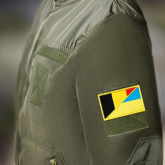 Набір шевронів 2 шт з липучкою Прапор України та Бельгії 5х8 см, фото 6 Набір шевронів 2 шт з липучкою Прапор України та Бельгії 5х8 см, фото 6