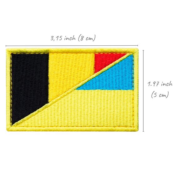 Набір шевронів 2 шт з липучкою Прапор України та Бельгії 5х8 см, фото 10 Набір шевронів 2 шт з липучкою Прапор України та Бельгії 5х8 см, фото 10