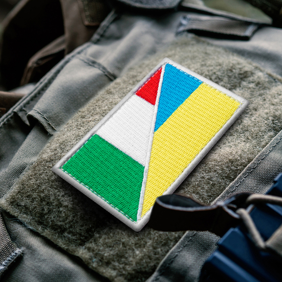 A set of 2 chevrons with Velcro Flag of Ukraine and the Italy 5x8 cm, фото 3