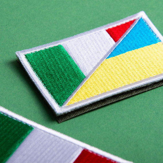 A set of 2 chevrons with Velcro Flag of Ukraine and the Italy 5x8 cm, фото 5