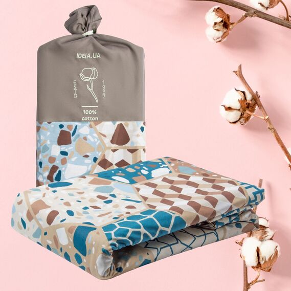 Пододеяльник 200х220 см хлопок натуральный TM IDEIA ранфорс в упаковке абстракція, фото 1