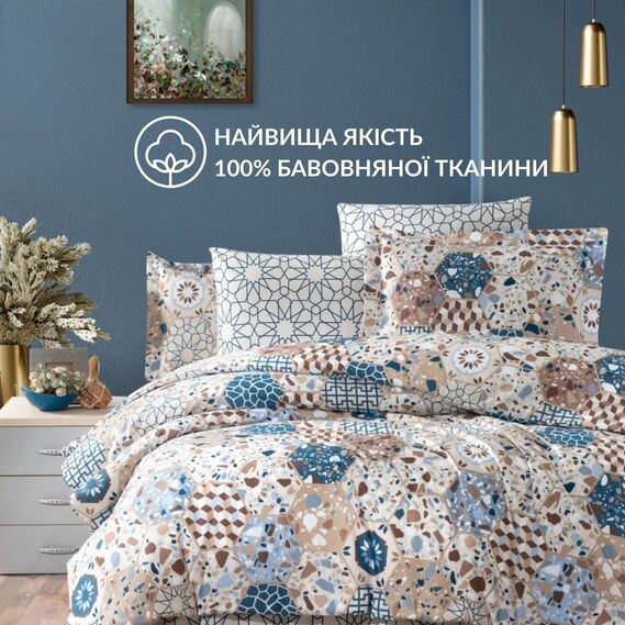 Пододеяльник 200х220 см хлопок натуральный TM IDEIA ранфорс в упаковке абстракція, фото 2