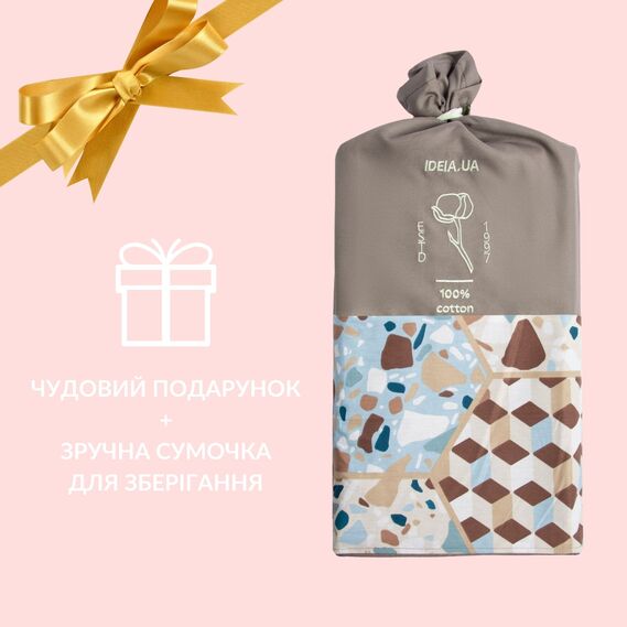 Пододеяльник 200х220 см хлопок натуральный TM IDEIA ранфорс в упаковке абстракція, фото 5