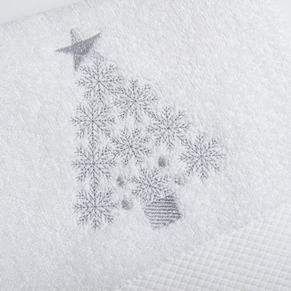 Set of towels 2 pcs terry with embroidery and waffle 50*90 cm ялинка, фото 2