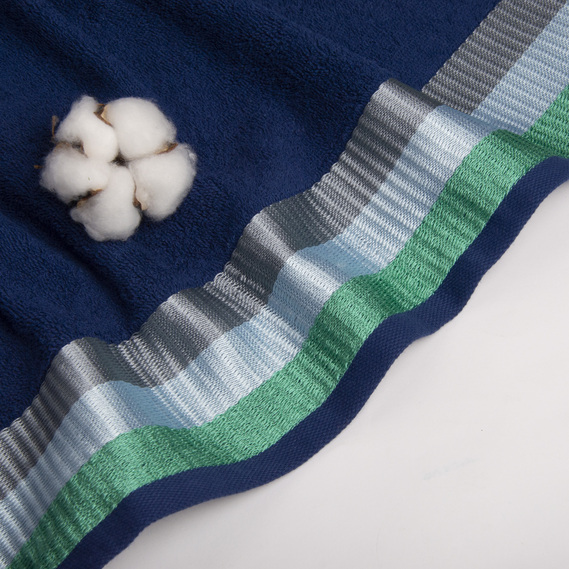 Рушник махровий 70х135 см СМУГА щіл 380 грм/м2 синій, фото 3