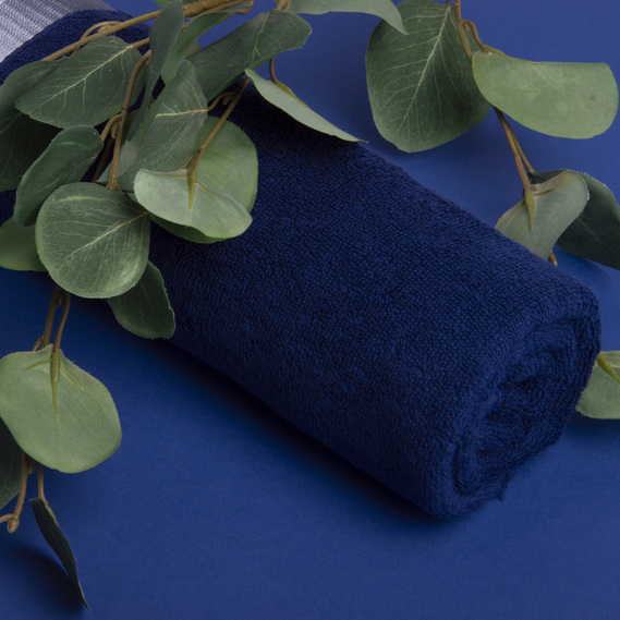 Рушник махровий 70х135 см СМУГА щіл 380 грм/м2 синій, фото 4