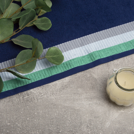 Рушник махровий 70х135 см СМУГА щіл 380 грм/м2 синій, фото 5