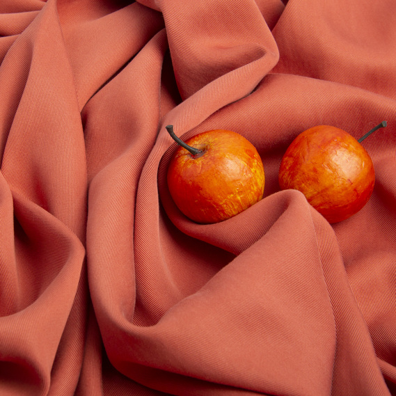 Тканина плательна штапель твіл т/корал, фото 3