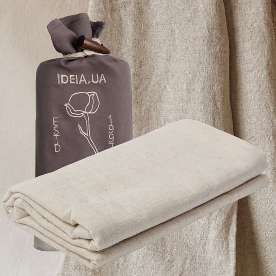 Підковдра 200x220 см льон натуральна тканина TM IDEIA в упаковці беж, фото 1