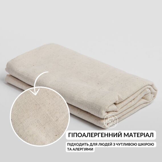 Підковдра 200x220 см льон натуральна тканина TM IDEIA в упаковці беж, фото 3