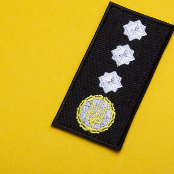 Chevron patch with Velcro shoulder straps of the rank of DSNS General Colonel, embroidered patch 5x10 cm, фото 4 Chevron patch with Velcro shoulder straps of the rank of DSNS General Colonel, embroidered patch 5x10 cm, фото 4