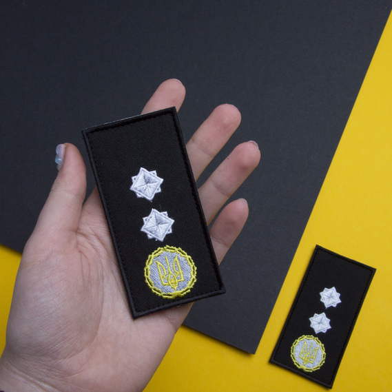 Chevron patch on velcro of the epaulettes of the DSNS rank Lieutenant General, embroidered patch 5x10 cm, фото 2 Chevron patch on velcro of the epaulettes of the DSNS rank Lieutenant General, embroidered patch 5x10 cm, фото 2