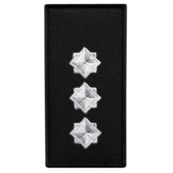 Chevron patch with Velcro, epaulet rank DSNS Senior Lieutenant, embroidered patch 5x10 cm, фото 1