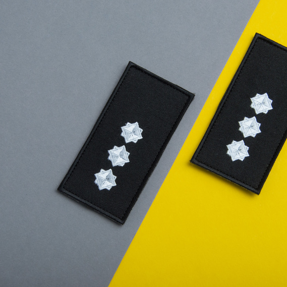 Chevron patch with Velcro, epaulet rank DSNS Senior Lieutenant, embroidered patch 5x10 cm, фото 4 Chevron patch with Velcro, epaulet rank DSNS Senior Lieutenant, embroidered patch 5x10 cm, фото 4