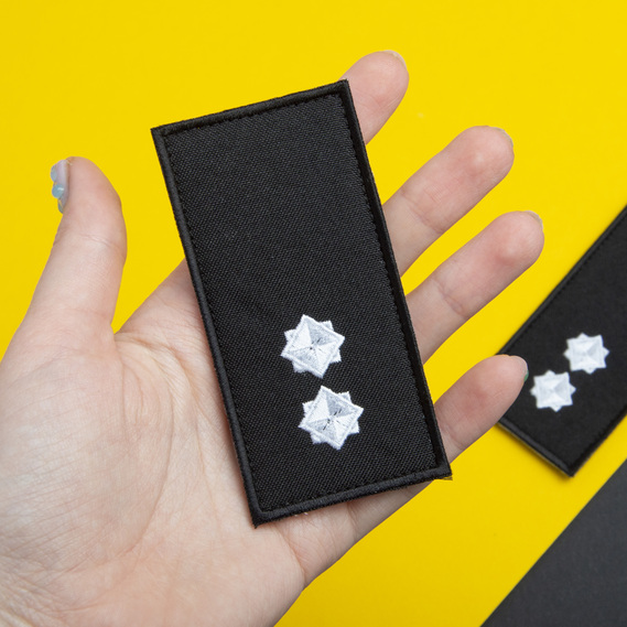 Chevron patch with Velcro, epaulet rank DSNS Lieutenant, embroidered patch 5x10 cm., фото 3