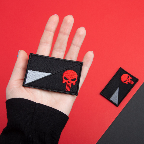 Set of 2 chevrons with velcro Flag of Ukraine and Skull Punisher 5x8 cm, фото 6 Set of 2 chevrons with velcro Flag of Ukraine and Skull Punisher 5x8 cm, фото 6
