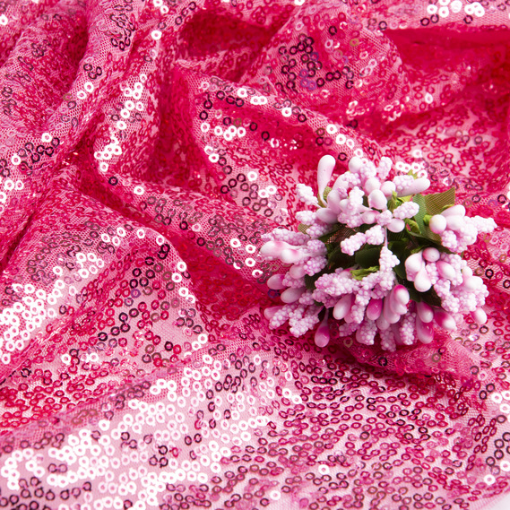 Ткань сетка с пайетками т/рожевий, фото 4 Ткань сетка с пайетками т/рожевий, фото 4