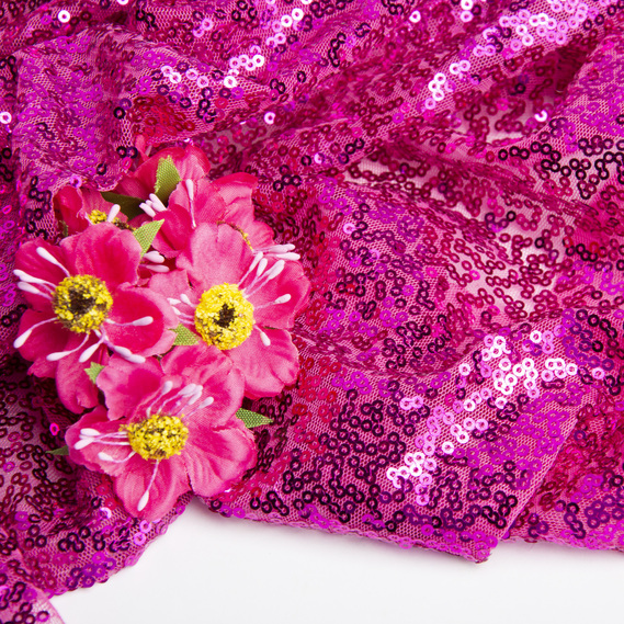 Ткань сетка с пайетками св/малина, фото 4 Ткань сетка с пайетками св/малина, фото 4