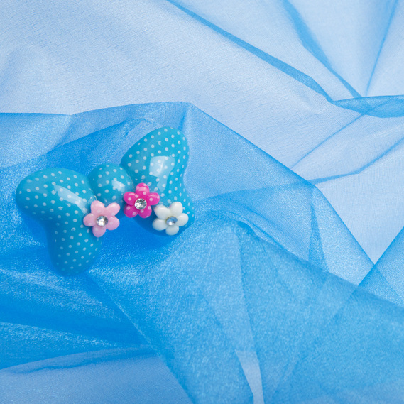 Organza Fabric Sparkle т/блакитна, фото 3