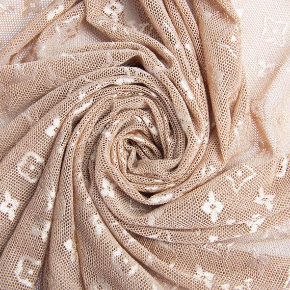 Тканина Сітка LV стрейч беж, фото 1