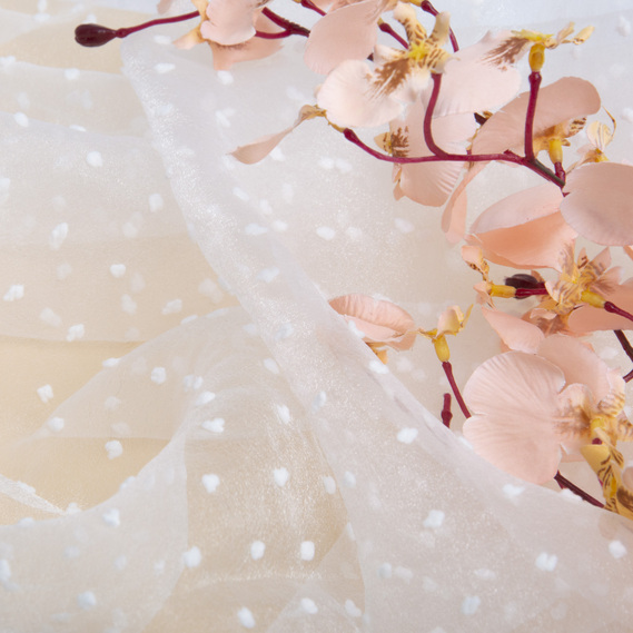 Solid Dobby Organza Fabric молоко, фото 4