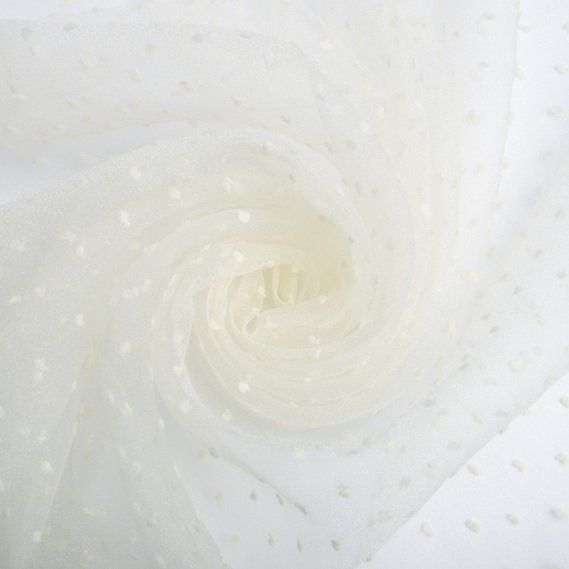 Ткань органза Dobby однотонная крем , фото 1