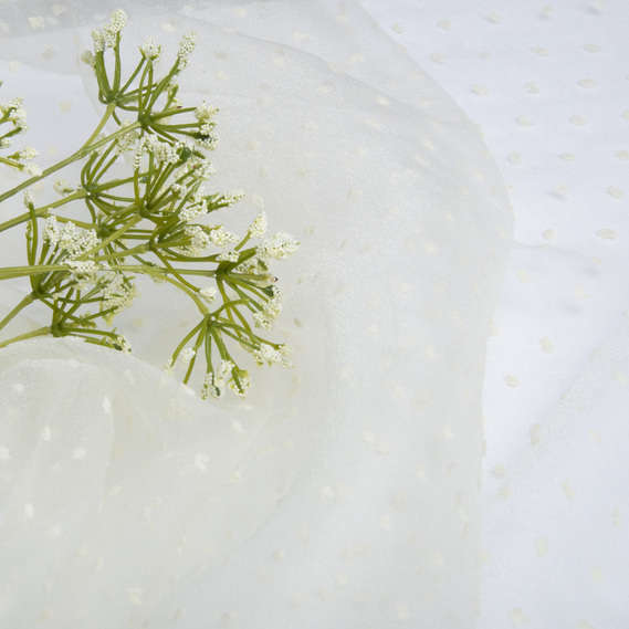 Ткань органза Dobby однотонная крем , фото 3