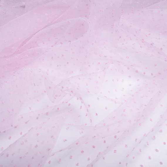 Тканина органза Dobby однотонна рожева, фото 2