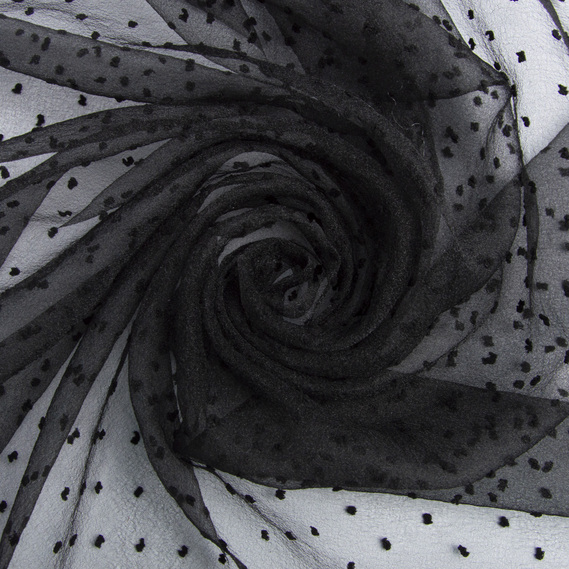 Solid Dobby Organza Fabric чорна, фото 1