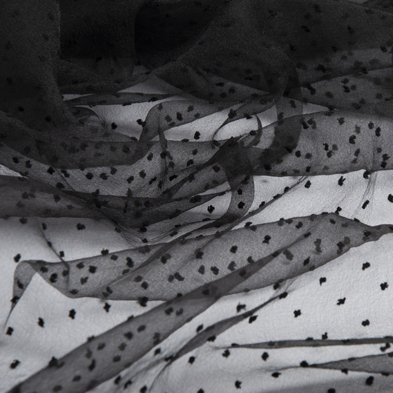 Solid Dobby Organza Fabric чорна, фото 2