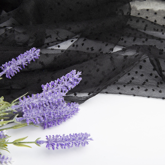 Solid Dobby Organza Fabric чорна, фото 3