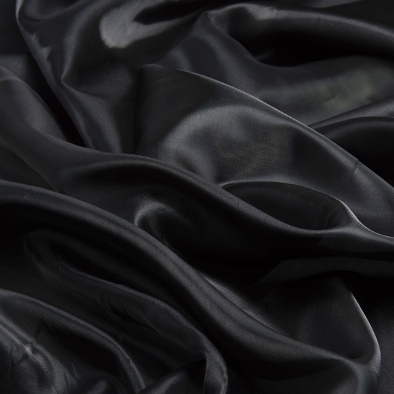 Ткань декоративная органза кристаллон 68 г/м2 чорна, фото 2