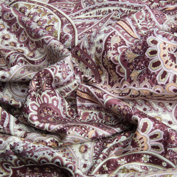 Satin fabric for bed linen cotton 2.4 m 90784 v-06 Східна казка бордо, фото 2 Satin fabric for bed linen cotton 2.4 m 90784 v-06 Східна казка бордо, фото 2