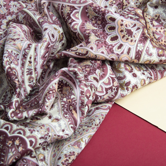 Satin fabric for bed linen cotton 2.4 m 90784 v-06 Східна казка бордо, фото 3 Satin fabric for bed linen cotton 2.4 m 90784 v-06 Східна казка бордо, фото 3