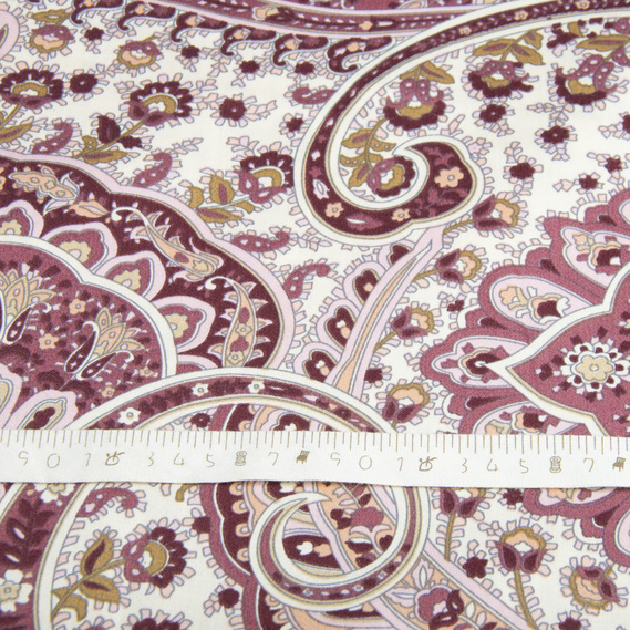 Satin fabric for bed linen cotton 2.4 m 90784 v-06 Східна казка бордо, фото 4