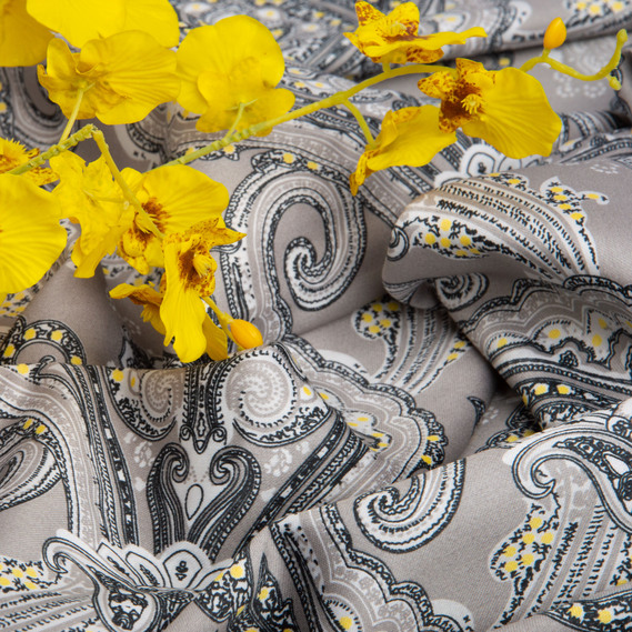 Ткань сатин для постельного белья, пл 130 гр/м2 210 ТС, хлопок, 240 см 23186 v-115 Роксолана сіра, фото 4 Ткань сатин для постельного белья, пл 130 гр/м2 210 ТС, хлопок, 240 см 23186 v-115 Роксолана сіра, фото 4