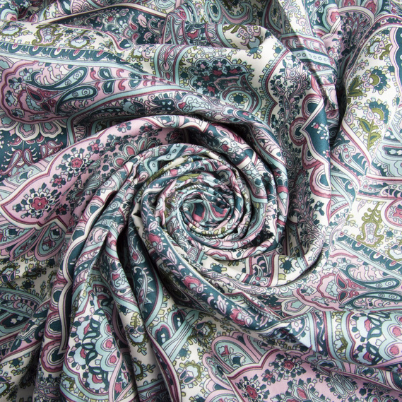 Satin fabric for bed linen cotton 2.4 m 90784 v-05 Східна казка бірюза, фото 1 Satin fabric for bed linen cotton 2.4 m 90784 v-05 Східна казка бірюза, фото 1