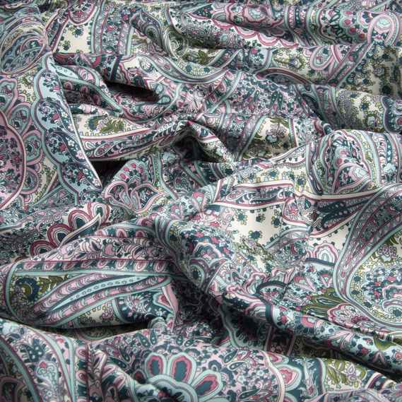 Satin fabric for bed linen cotton 2.4 m 90784 v-05 Східна казка бірюза, фото 2 Satin fabric for bed linen cotton 2.4 m 90784 v-05 Східна казка бірюза, фото 2