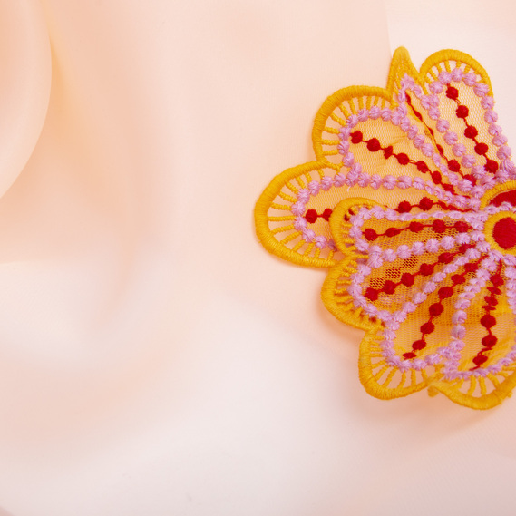 Silk organza fabric 145 cm 55 gsm for carnival, evening costumes, dresses, and decoration абрикос, фото 3