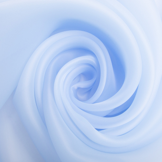 Ткань органза шелк 145 см 55 гр/м2  для карнавальных, вечерних костюмов, платье, для декора блакитна, фото 1