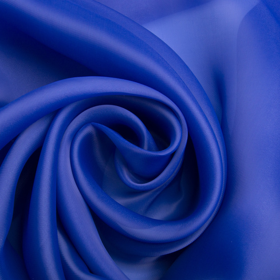 Silk organza fabric 145 cm 55 gsm for carnival, evening costumes, dresses, and decoration синя, фото 1