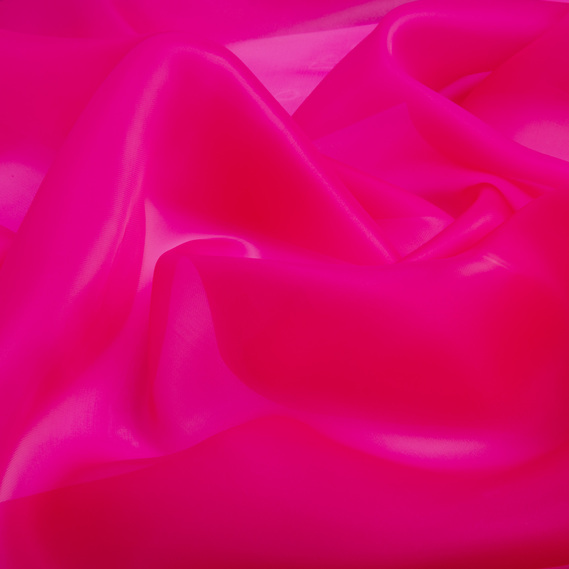 Тканина органза шовк 145 см 55 г/м2 для карнавальних, вечірніх костюмів, суконь, для декору малина, фото 2