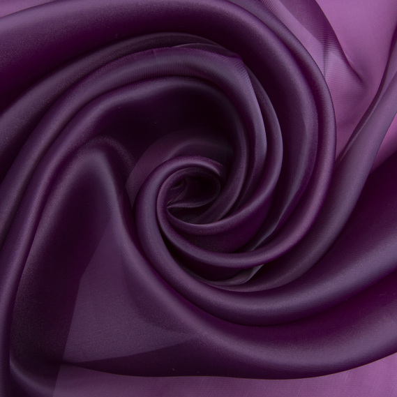 Тканина органза шовк 145 см 55 г/м2 для карнавальних, вечірніх костюмів, суконь, для декору слива, фото 1