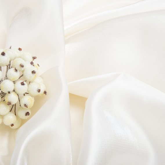 Decorative Organza Fabric Crystalon 68 g/m2 молоко, фото 3