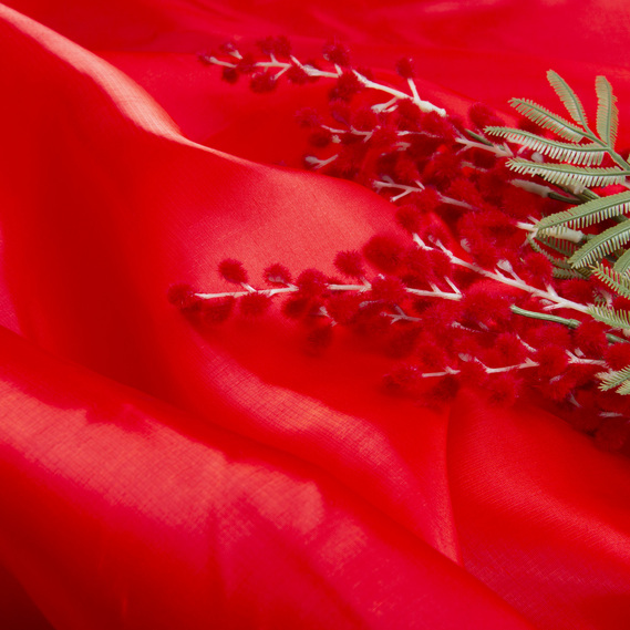 Decorative Organza Fabric Crystalon 68 g/m2 червона, фото 3