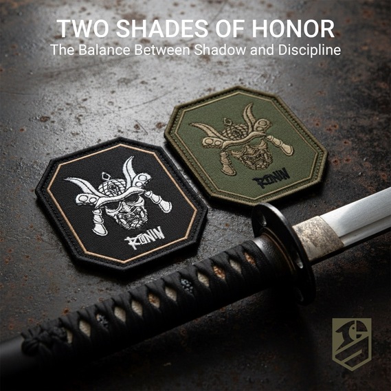 Набор шеврон 2 шт на липучке Ronin Самурай 8,5х7,5 см вышитый патч нашивка шеврон, фото 5