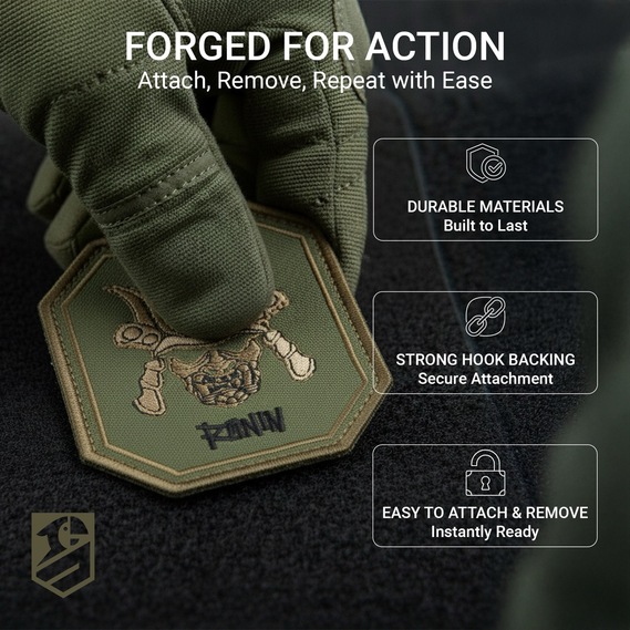 Набор шеврон 2 шт на липучке Ronin Самурай 8,5х7,5 см вышитый патч нашивка шеврон, фото 6